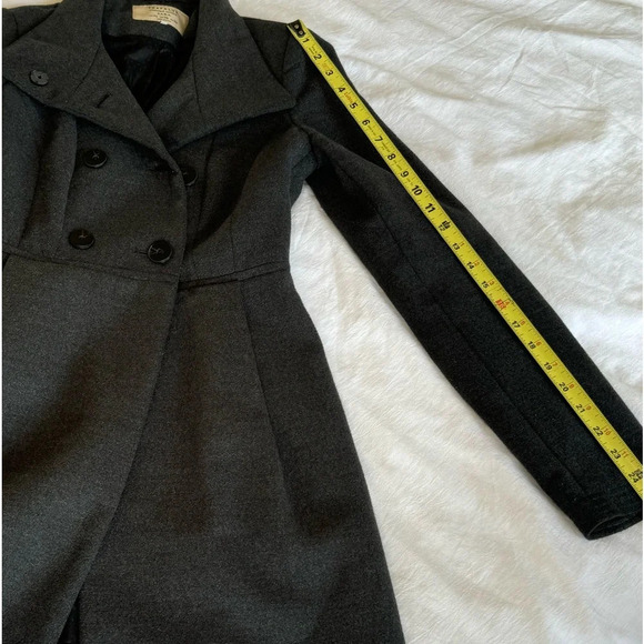 Zara Trafaluc Coat Womens XS Gray Outerwear Front Button  Pea Coat lined pockets - Picture 10 of 14
